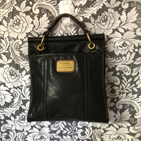 Fossil Handbags - Fossil Long Live Vintage 1954 Black Leather Purse